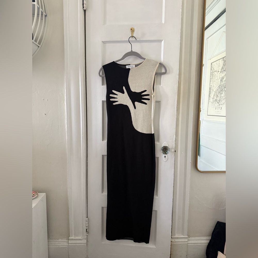 Another Girl | Black and Cream Sweater Dress | Size M